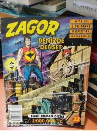 Zagor AD Yayıncılık-Doğan Edmont Sayı 32 Denizde Dehşet (32lik Seri, Kuşe Baskı)