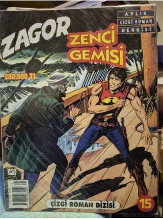 Zagor AD Yayıncılık-Doğan Egmont Sayı 15 Zenci Gemisi (32lik Seri, Kuşe Baskı)