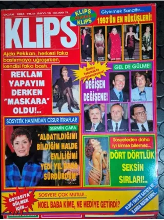 Klips 1994 18 Ajda Pekkan maskara, Sermin Çapa aldatma, Tunuslu Uzay cüzdan, Koç Derya Arbaş, Koç Escort tanıtımı, Suna Kıraç,