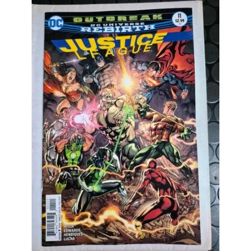DC Justice League # 11 of 43 DC Universe Rebirth / Series Vol. 3 2016 - 2018 ( Cover Penciller Fernando Pasarin) Özel Baskı JL vs SS