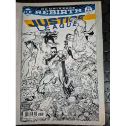 DC Justice League # 24 of 43 DC Universe Rebirth / Series Vol. 3 2016 - 2018 (Cover Nick Bradshaw Black & White Variant)