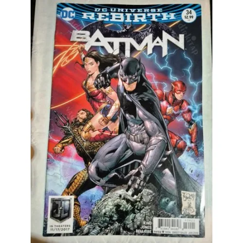 DC Universe Rebirth Batman Vol 3 # 34 of Present * The Rules of Engagement, Part 2 (Cover Tony S. Daniel Justice League Movie Variant)