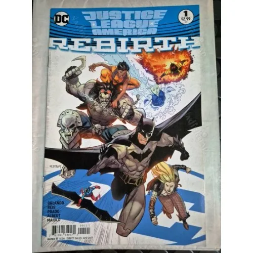 DC Justice League of America # 1 of 29 DC Universe Rebirth Series Vol. 5 2017 - 2018 (Cover Penciller Ivan Reis)