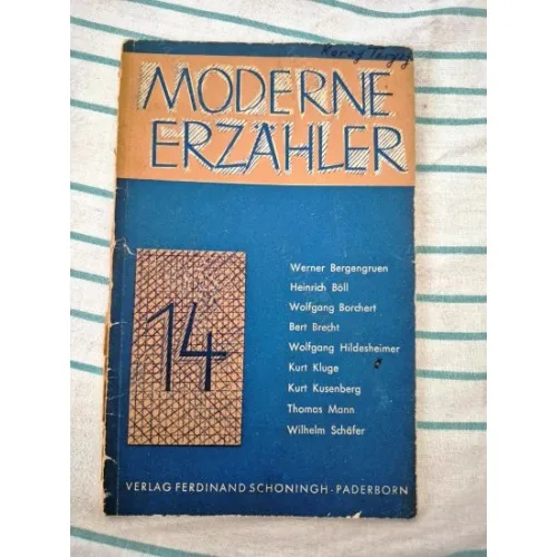MODERNE ERZAHLER 14 (Heinrich Böll, Thomas Mann, Bert Brecht, Kluge, Bergengruen Almanca Edebiyat Dergisi 1960)