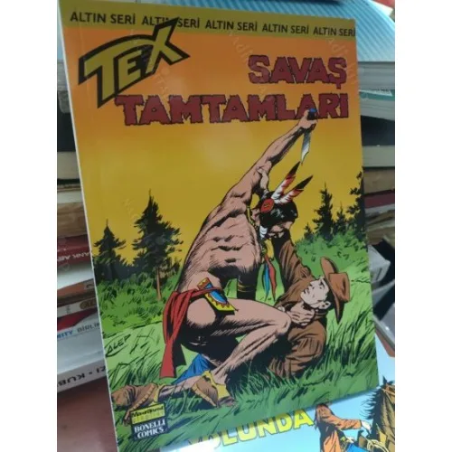 Tex (Teks) Sayı 123 Savaş Tamtamları (Altın Seri Tex Özel Kartlı 168 sayılık) Shrink Ambalajında Yeni