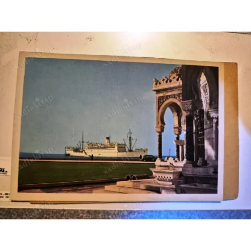 Kartpostal * İzmir Konak ve Adana yolcu gemisi / Denizcilik Bankası T.A.O