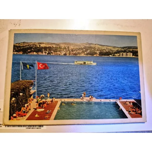 Kartpostal * OrtaKöy Lido yüzme havuzu ve Bostancı deniz otobüsü / Denizcilik Bankası T.A.O