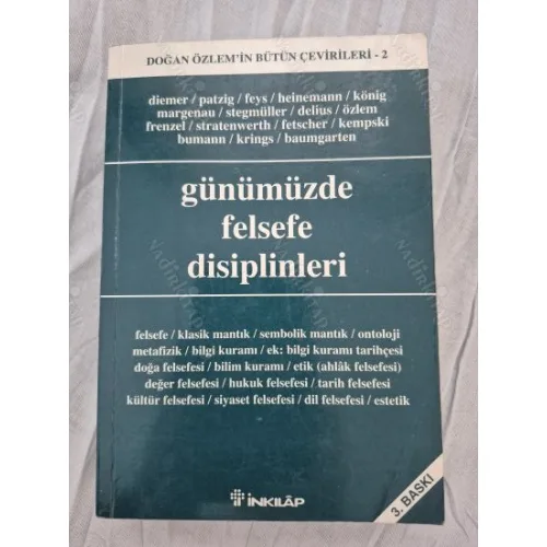 Günümüzde Felsefe Disiplinleri - Doğan Özlem