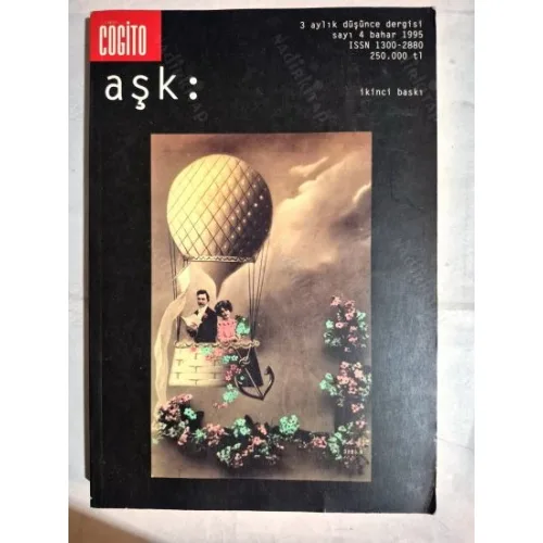 Cogito 4 1995 AŞK Nermi Uygur,Ayfer Tunç, Sevin Okyay, Selim İleri, Hüsrev Hatemi, Tomris Uyar, İskender Pala vb.